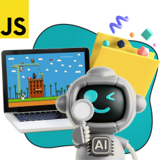 Язык программирования JavaScript + AI. Проектное обучение + геймификация + AI-помощники - КИБЕРшкола программирования для детей, компьютерные курсы для школьников, начинающих и подростков - KIBERone г. Нарткала